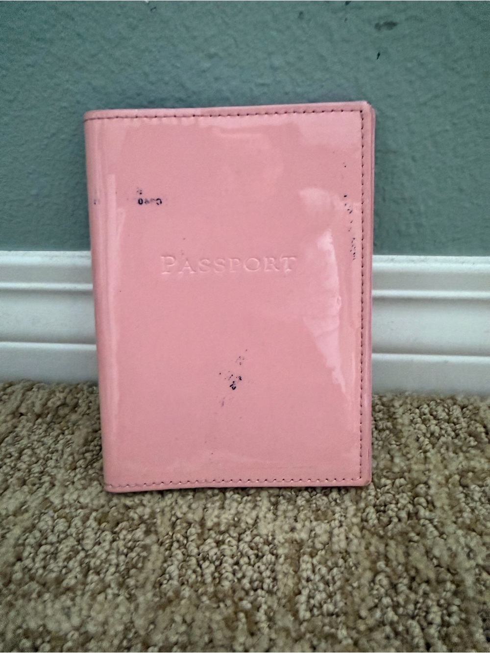 Pink Glossy Tiffany & Co Leather Passport Holder